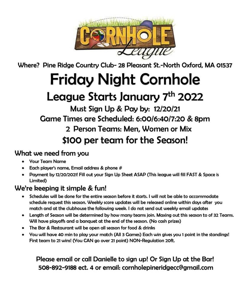 Friday Night Cornhole at Pine Ridge Country Club