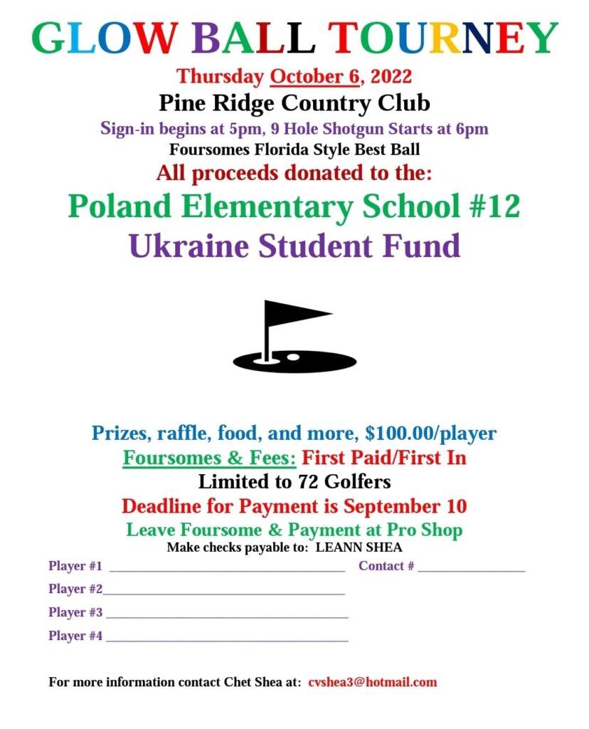 Glow Ball Golf Tournament Pine Ridge Country Club
