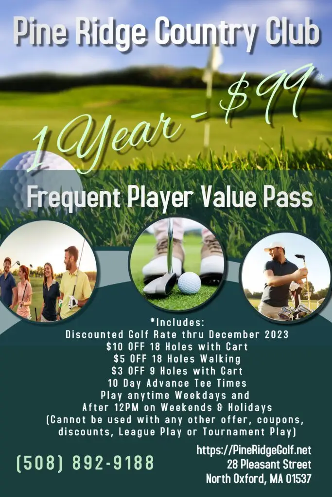 Pine Ridge Country Club Frequent Player Value Pass 2023