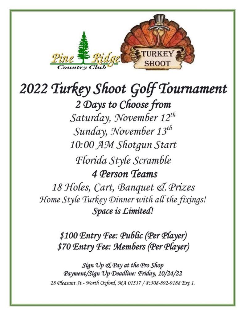 Pine Ridge Country Club Annual Turkey Shoot 2022