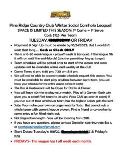 Cornhole League Pine Ridge Country Club