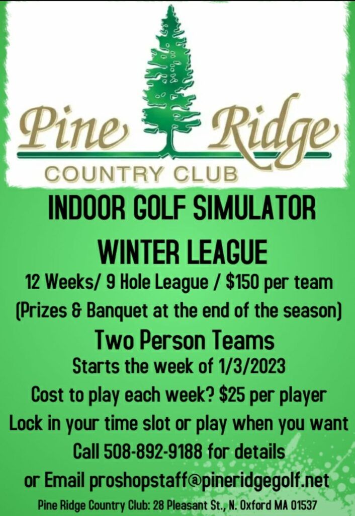 Winter Golf Simulator League at Pine Ridge Country Club 2022-2023