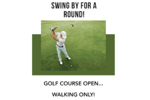 Pine RIdge Country Club is OPEN, Walking Only this Week