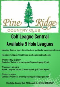 Join a GOLF League at Pine Ridge Country Club!