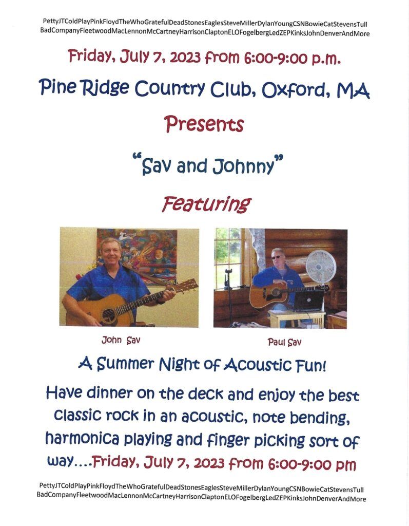 Music at Pine Ridge Country Club July 7 2023