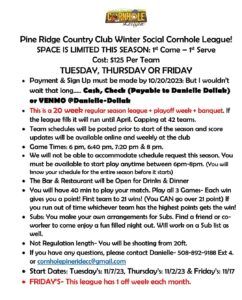 2023 Winter Cornhole Leagues at Pine Ridge Country Club