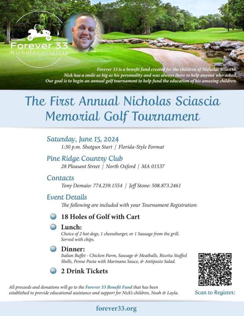 First Annual Nicholas Sciascia Memorial Golf Tournament at Pine Ridge Country Club