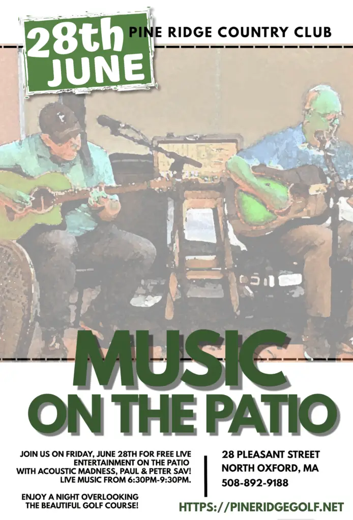 LIVE Music on the Patio at Pine Ridge Country Club, Friday, June 28th