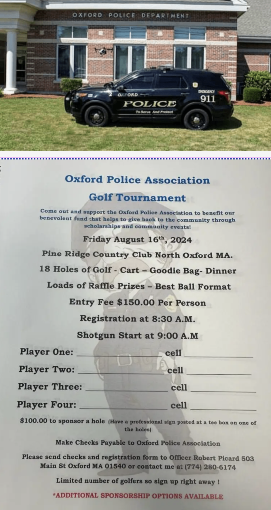 Oxford Police Association Golf Tournament, Friday, August 16, 2024