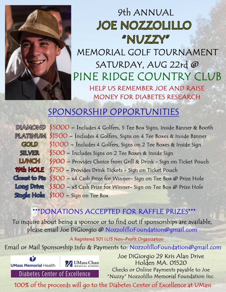 Sponsorships Available for the Nuzzy Golf TOurnament