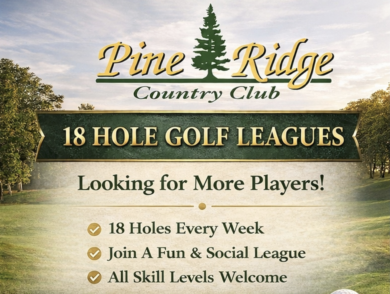 Wednesday Golf Leagues Looking for More Players