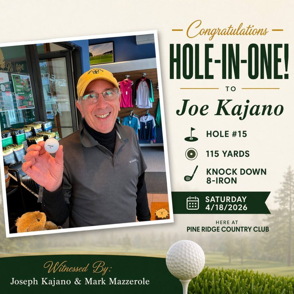Joe Kajano hole-in-one at Pine Ridge Country Club