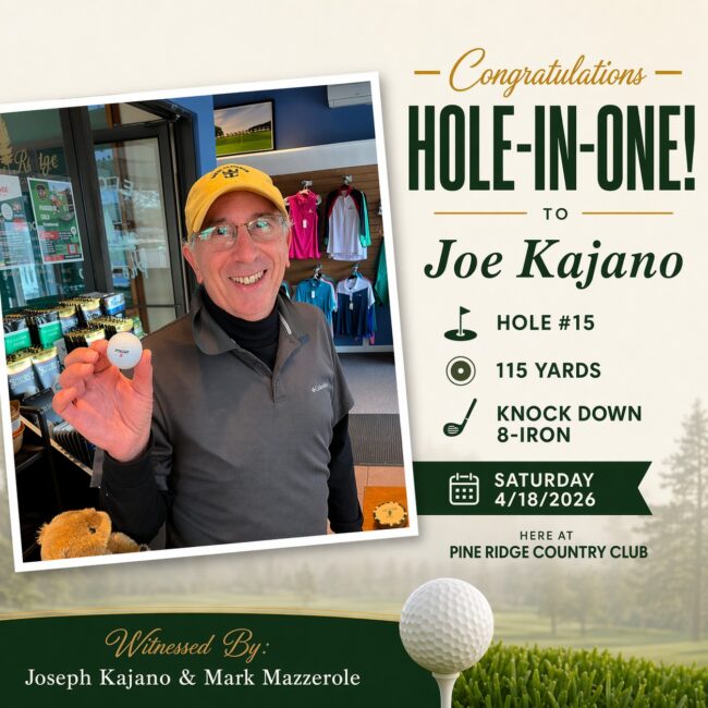 Joe Kajano hole-in-one at Pine Ridge Country Club