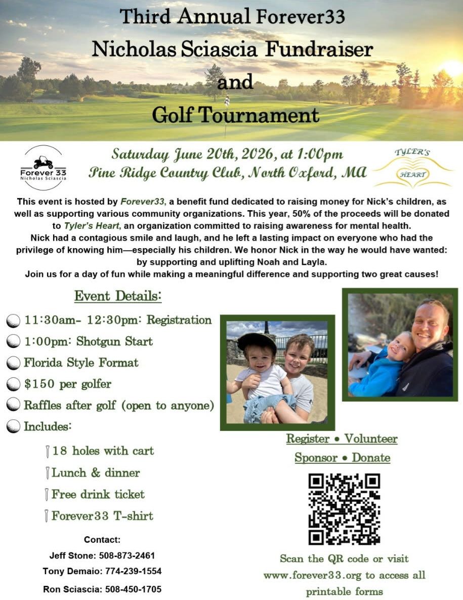 Nicholas Sciascia Fundraiser Golf Tournament, June 20, 2026