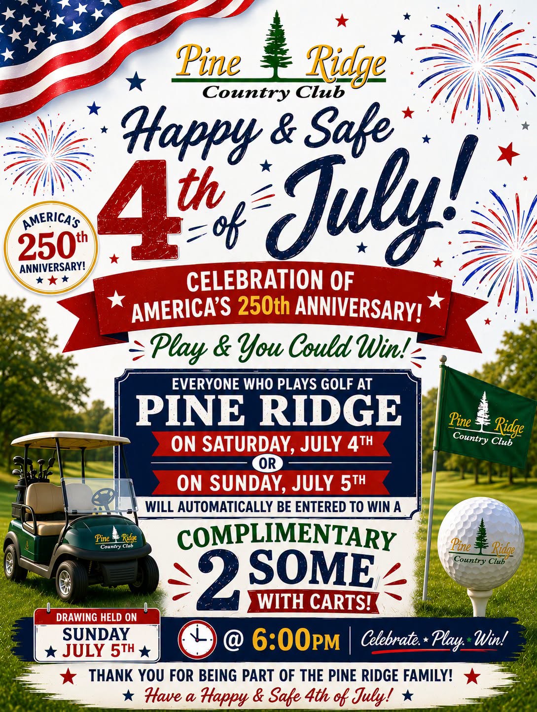 Celebrate July 4th at Pine Ridge Country Club