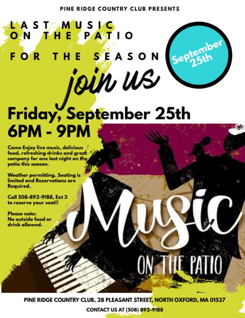 Pine Ridge Country Club Music on the Patio September 25 2026